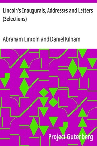Cover of Lincoln's Inaugurals, Addresses and Letters (Selections)