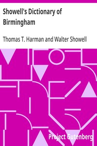 Cover of Showell's Dictionary of Birmingham A History and Guide, Arranged Alphabetically