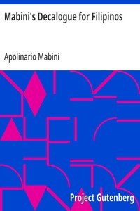 Cover of Mabini's Decalogue for Filipinos