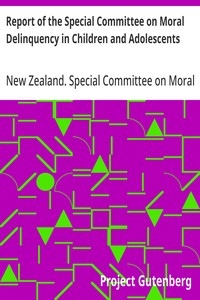 Cover of Report of the Special Committee on Moral Delinquency in Children and Adolescents