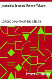 Cover of Journal des Goncourt (Premier Volume) Mémoires de la vie littéraire
