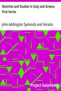 Cover of Sketches and Studies in Italy and Greece, First Series