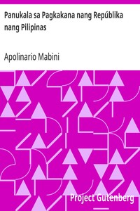 Cover of Panukala sa Pagkakana nang Repúblika nang Pilipinas