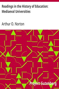 Cover of Readings in the History of Education: Mediaeval Universities