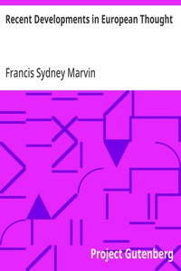 Cover of Recent Developments in European Thought