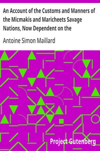 Cover of An Account of the Customs and Manners of the Micmakis and Maricheets Savage Nations, Now Dependent on the Government of Cape-Breton