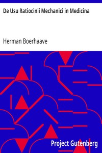 Cover of De Usu Ratiocinii Mechanici in Medicina