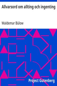 Cover of Allvarsord om allting och ingenting