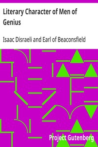 Cover of Literary Character of Men of Genius Drawn from Their Own Feelings and Confessions