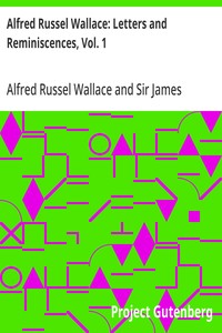 Cover of Alfred Russel Wallace: Letters and Reminiscences, Vol. 1