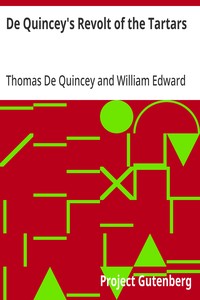 Cover of De Quincey's Revolt of the Tartars