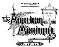 Cover of The American Missionary — Volume 43, No. 08, August, 1889