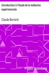 Cover of Introduction à l'étude de la médecine expérimentale