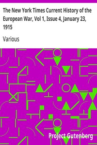 Cover of The New York Times Current History of the European War, Vol 1, Issue 4, January 23, 1915