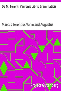 Cover of De M. Terenti Varronis Libris Grammaticis
