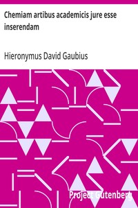 Cover of Chemiam artibus academicis jure esse inserendam
