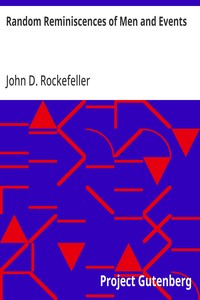 Cover of Random Reminiscences of Men and Events