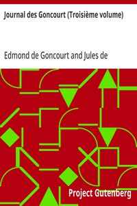 Cover of Journal des Goncourt (Troisième volume) Mémoires de la vie littéraire