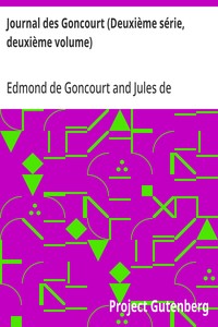 Cover of Journal des Goncourt (Deuxième série, deuxième volume) Mémoires de la vie littéraire