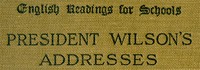 Cover of President Wilson's Addresses