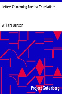 Cover of Letters Concerning Poetical Translations And Virgil's and Milton's Arts of Verse, &c.