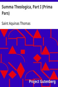 Cover of Summa Theologica, Part I (Prima Pars) From the Complete American Edition