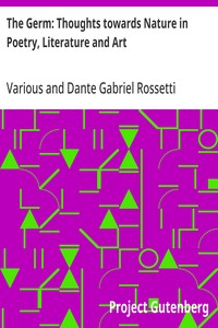Cover of The Germ: Thoughts towards Nature in Poetry, Literature and Art