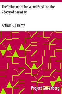 Cover of The Influence of India and Persia on the Poetry of Germany