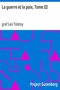 Cover of La guerre et la paix, Tome III