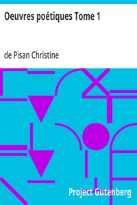 Cover of Oeuvres poétiques Tome 1