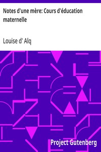 Cover of Notes d'une mère: Cours d'éducation maternelle