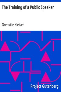 Cover of The Training of a Public Speaker