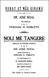 Cover of Buhay at Mga Ginawâ ni Dr. José Rizal