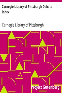Cover of Carnegie Library of Pittsburgh Debate Index Second Edition