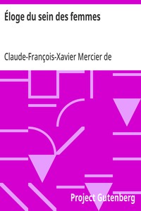 Cover of Éloge du sein des femmes Ouvrage curieux