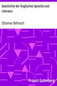Cover of Geschichte der Englischen Sprache und Literatur von den ältesten Zeiten bis zur Einführung der Buchdruckerkunst