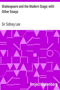 Cover of Shakespeare and the Modern Stage; with Other Essays