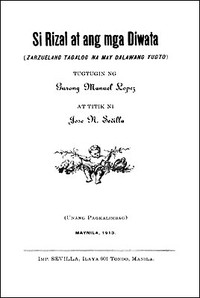 Cover of Si Rizal at ang mga Diwata: Zarzuelang Tagalog na may Dalawang Yugto