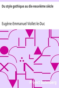 Cover of Du style gothique au dix-neuvième siècle