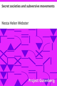 Cover of Secret societies and subversive movements