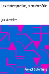 Cover of Les contemporains, première série Études et portraits littéraires