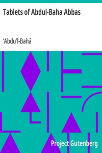 Cover of Tablets of Abdul-Baha Abbas