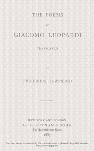 Cover of The Poems of Giacomo Leopardi