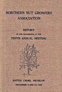 Cover of Northern Nut Growers Association, Report Of The Proceedings At The Tenth Annual Meeting. Battle Creek, Michigan, December 9 and 10, 1919