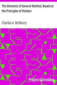 Cover of The Elements of General Method, Based on the Principles of Herbart