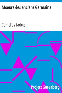 Cover of Moeurs des anciens Germains
