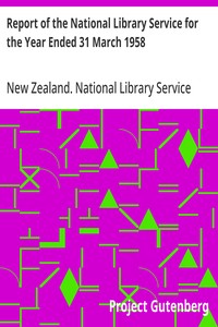 Cover of Report of the National Library Service for the Year Ended 31 March 1958