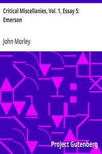 Cover of Critical Miscellanies, Vol. 1, Essay 5: Emerson