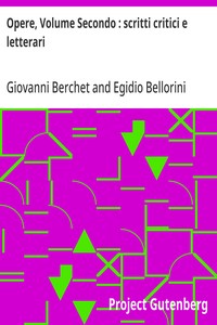 Cover of Opere, Volume Secondo : scritti critici e letterari