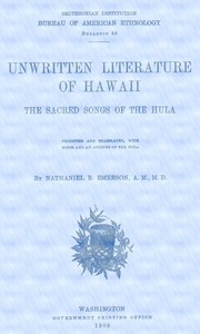 Cover of Unwritten Literature of Hawaii: The Sacred Songs of the Hula